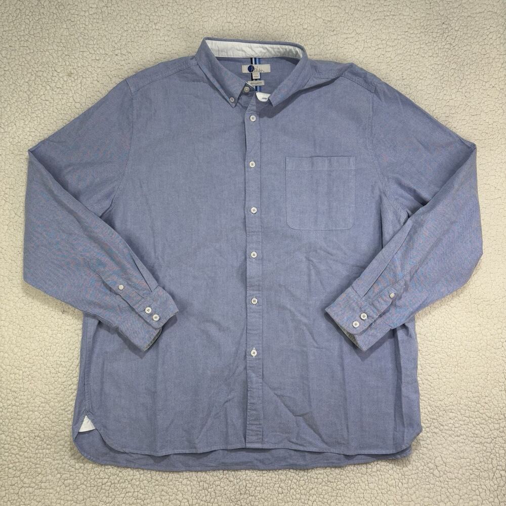 Boden Mens XXXL 3XL Shirt Cotton Blue Casual Regular Fit Button Up Long Sleeve